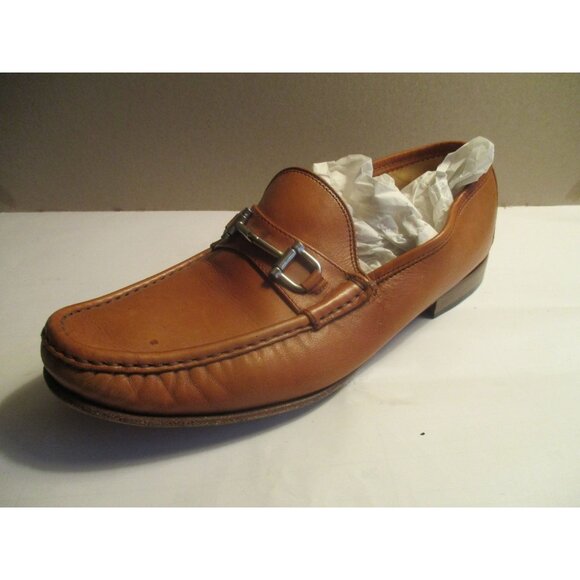 *Mercanti Fiorentini Mens Brown Loafers Leather Slip-On Horsebit - Size 10.5M main image 4